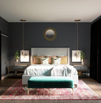 Eclectic, Glam, Global Bedroom Design by Rhonda Stanbury Interior Designer Maria