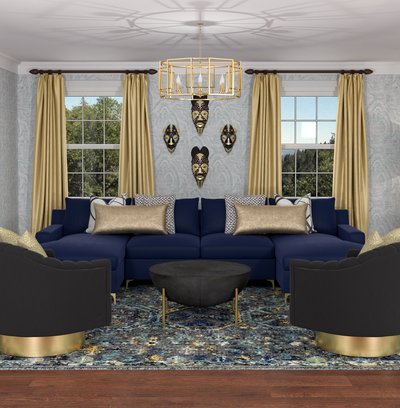 Eclectic Living Room Design by Rhonda Stanbury Interior Designer Karen