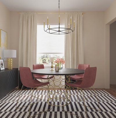 Contemporary, Classic, Glam Dining Room Design by Rhonda Stanbury Interior Designer Lisa