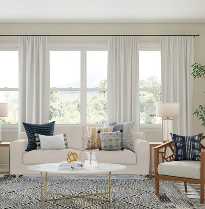 Contemporary, Eclectic, Bohemian Living Room Design by Rhonda Stanbury Interior Designer Sarah