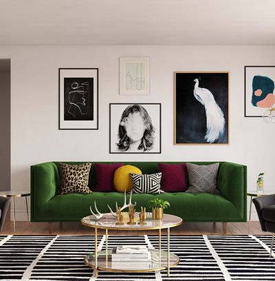 Modern, Glam Living Room Design by Rhonda Stanbury Interior Designer Brian
