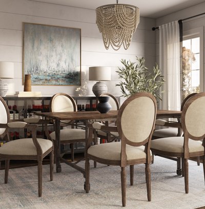 Bohemian, Coastal, Farmhouse Dining Room Design by Rhonda Stanbury Interior Designer Melissa