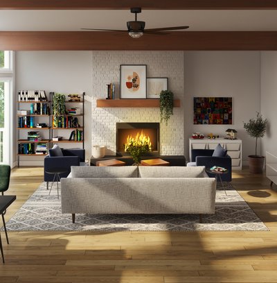 Eclectic, Bohemian, Industrial, Scandinavian Living Room Design by Rhonda Stanbury Interior Designer Brit