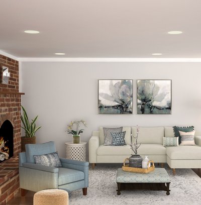 Classic, Farmhouse, Transitional Living Room Design by Rhonda Stanbury Interior Designer Fendy