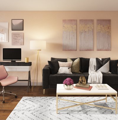 Contemporary, Glam Living Room Design by Rhonda Stanbury Interior Designer Candace