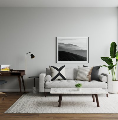 Midcentury Modern, Minimal Living Room Design by Rhonda Stanbury Interior Designer Cathrine