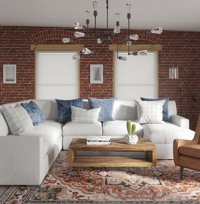 Contemporary, Modern, Eclectic, Bohemian, Rustic, Global Living Room Design by Rhonda Stanbury Interior Designer Sarah