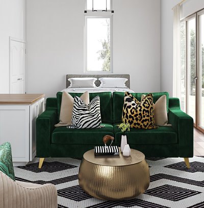 Eclectic, Glam, Global Living Room Design by Rhonda Stanbury Interior Designer Lydia