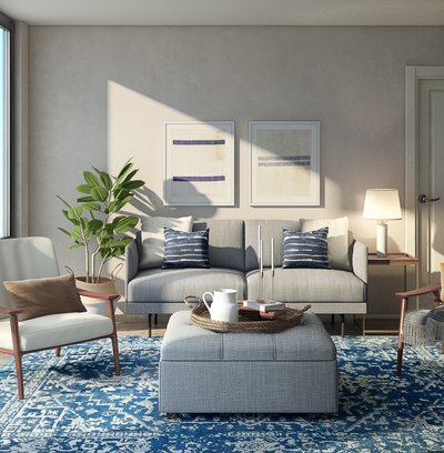 Modern, Eclectic, Bohemian, Coastal, Midcentury Modern, Scandinavian Living Room Design by Rhonda Stanbury Interior Designer Sophia
