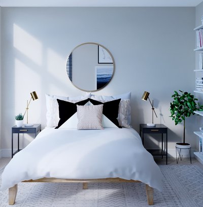 Bohemian, Midcentury Modern, Minimal Bedroom Design by Rhonda Stanbury Interior Designer Amy