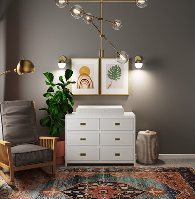 Contemporary, Eclectic, Bohemian Nursery Design by Rhonda Stanbury Interior Designer Julieta