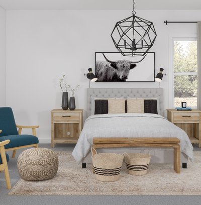 Eclectic, Midcentury Modern, Scandinavian Bedroom Design by Rhonda Stanbury Interior Designer Kyla