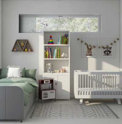 Eclectic, Bohemian, Minimal Nursery Design by Rhonda Stanbury Interior Designer Melissa