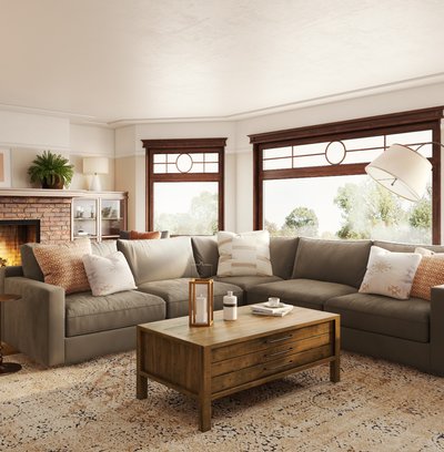 Modern, Industrial Living Room Design by Rhonda Stanbury Interior Designer Adrian