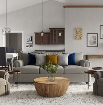 Classic, Industrial, Transitional Living Room Design by Rhonda Stanbury Interior Designer Laura