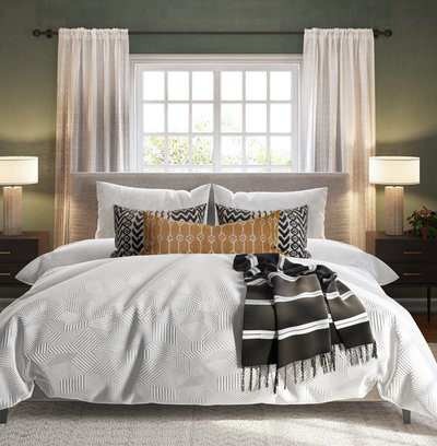 Bohemian, Midcentury Modern, Scandinavian Bedroom Design by Rhonda Stanbury Interior Designer Ella