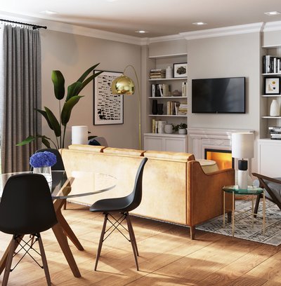 Contemporary, Classic Living Room Design by Rhonda Stanbury Interior Designer Jenette