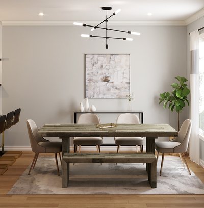 Contemporary, Modern, Eclectic, Glam, Industrial, Midcentury Modern, Minimal, Scandinavian Dining Room Design by Rhonda Stanbury Interior Designer Elizabeth