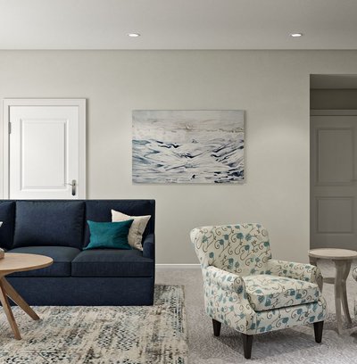 Coastal Living Room Design by Rhonda Stanbury Interior Designer Natalie