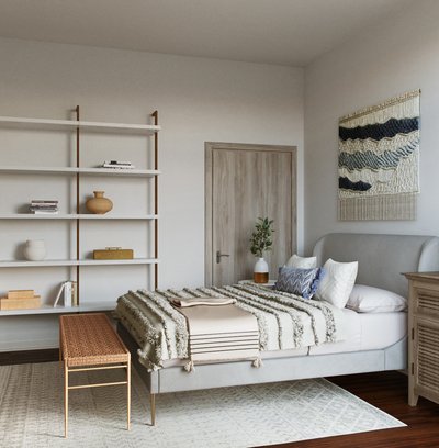 Modern, Bohemian, Coastal Bedroom Design by Rhonda Stanbury Interior Designer Ana