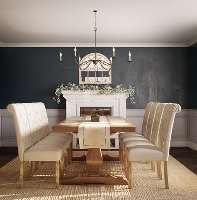 Traditional, Farmhouse, Rustic, Transitional Dining Room Design by Rhonda Stanbury Interior Designer Emma