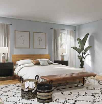 Eclectic, Bohemian, Global, Southwest Inspired, Midcentury Modern Bedroom Design by Rhonda Stanbury Interior Designer Brit