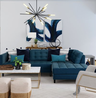 Modern, Bohemian, Minimal Living Room Design by Rhonda Stanbury Interior Designer Karen