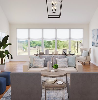 Modern, Glam, Farmhouse Living Room Design by Rhonda Stanbury Interior Designer Sara