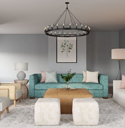 Contemporary, Modern, Farmhouse, Midcentury Modern, Classic Contemporary Living Room Design by Rhonda Stanbury Interior Designer Terezia