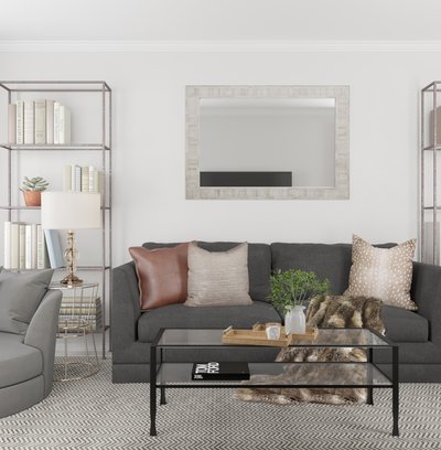 Glam, Rustic Living Room Design by Rhonda Stanbury Interior Designer LuAnne