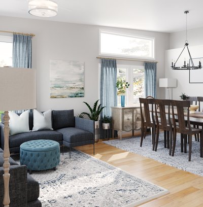 Classic, Bohemian, Coastal, Transitional Living Room Design by Rhonda Stanbury Interior Designer Nicole