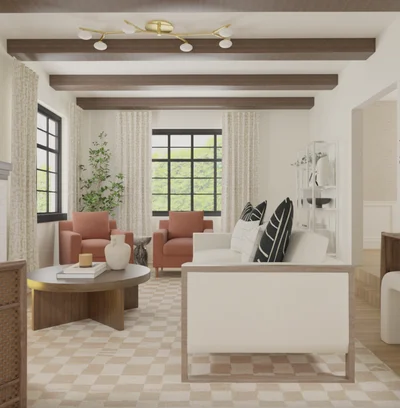 Modern, Organic Modern, Warm Transitional Living Room Design by Rhonda Stanbury Interior Designer Vye