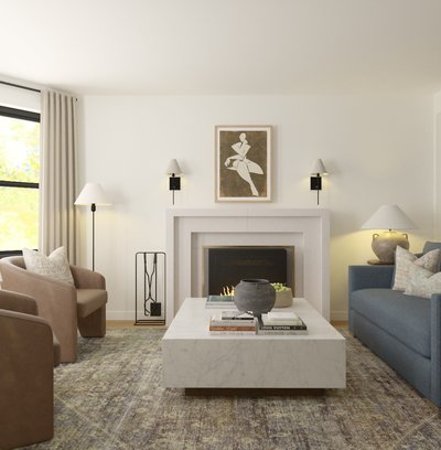 Contemporary, Transitional, Classic Contemporary, Artful Eclectic Living Room Design by Rhonda Stanbury Interior Designer Grace