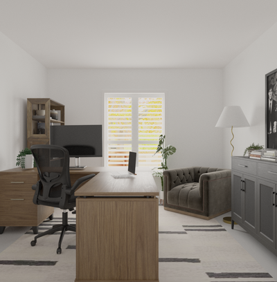 Transitional, Midcentury Modern, Organic Modern Office Design by Rhonda Stanbury Interior Designer Tara