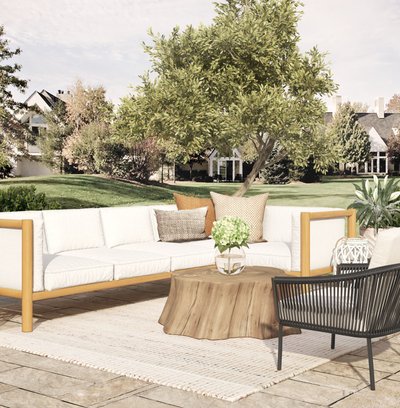 Rustic, Transitional Outdoor Space Design by Rhonda Stanbury Interior Designer Kate
