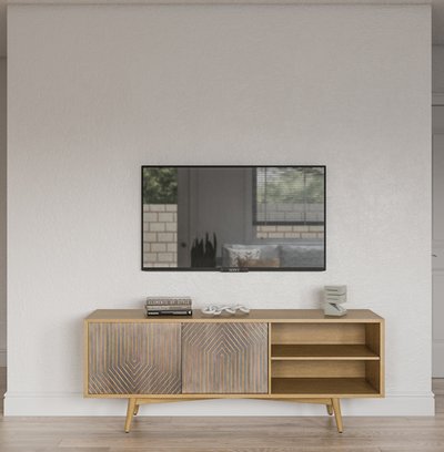 Bohemian, Midcentury Modern Living Room Design by Rhonda Stanbury Interior Designer Kaylee