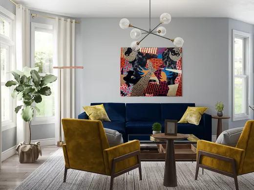 Living Room · Midcentury Modern designed by Sofia