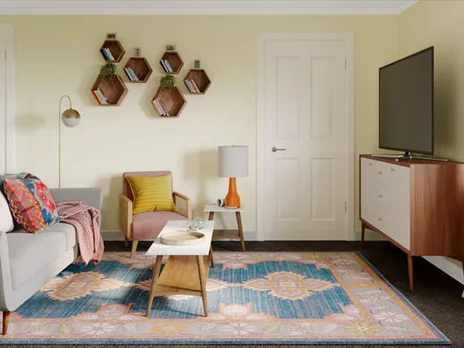 Living Room · Midcentury Modern designed by Dipti