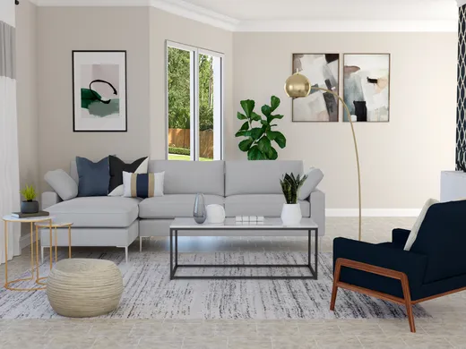 Living Room · Contemporary designed by Geetha