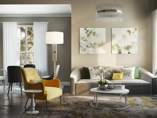 Living Room · Glam designed by Hagar