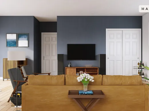Living Room · Midcentury Modern designed by Carolyn