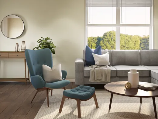 Living Room · Midcentury Modern designed by Allison
