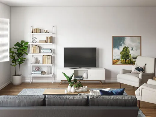 Living Room · Midcentury Modern designed by Megan