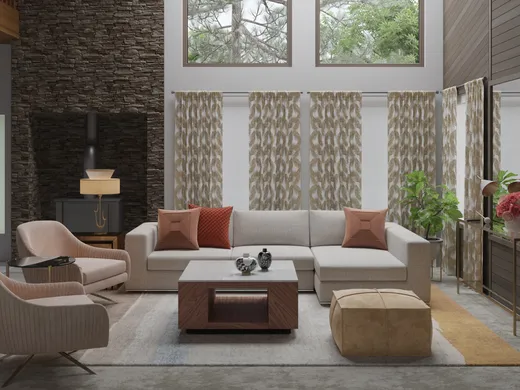 Living Room · Midcentury Modern designed by Melanie