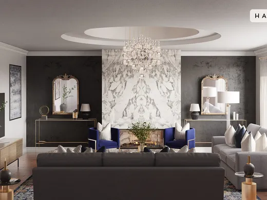 Living Room · Contemporary designed by Areeba