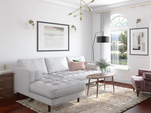 Living Room · Midcentury Modern designed by Angela