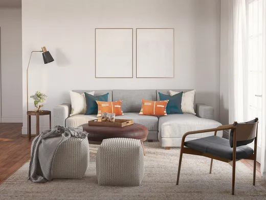 Living Room · Midcentury Modern designed by Astrid