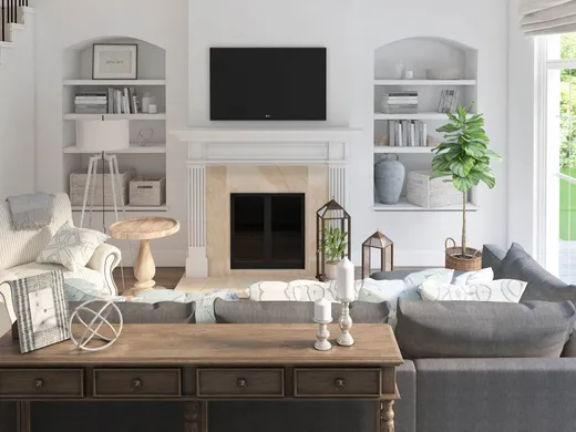 Living Room · Contemporary designed by Sara