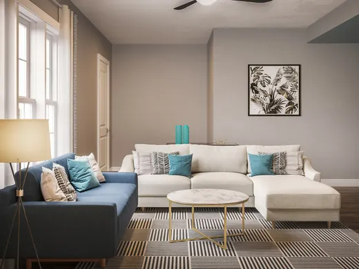 Living Room · Midcentury Modern designed by Brooke