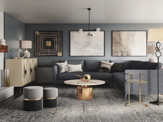 Living Room · Contemporary designed by Samantha